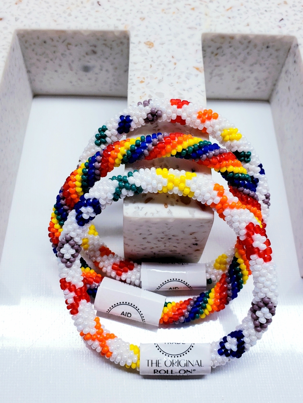LOVE - The Original Roll-On® Bracelets, Set of 3 bracelets, 7" round, Nepal, # 1